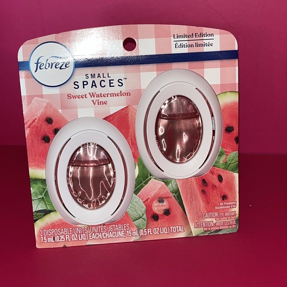 Febreze‎ Small Spaces Sweet WATERMELON Vine 2 Air Fresheners Limited Edition